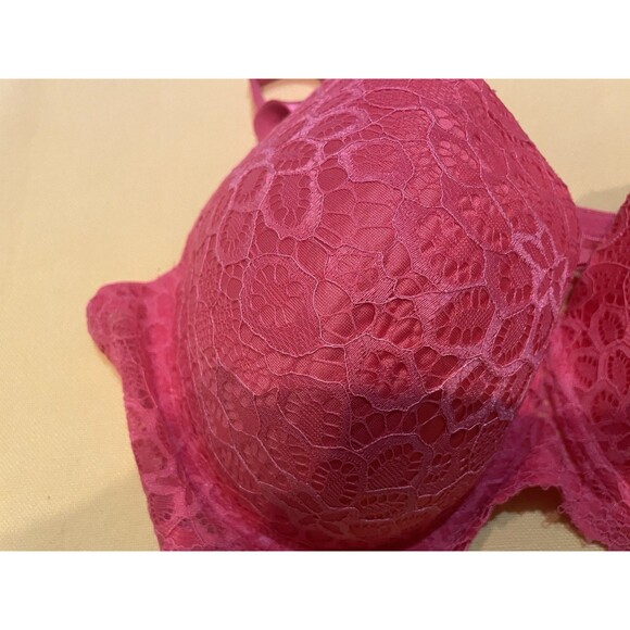 Rene Rafe Full Size Bra Size 44D Bright Pink Removable Straps - Picture 3 of 6